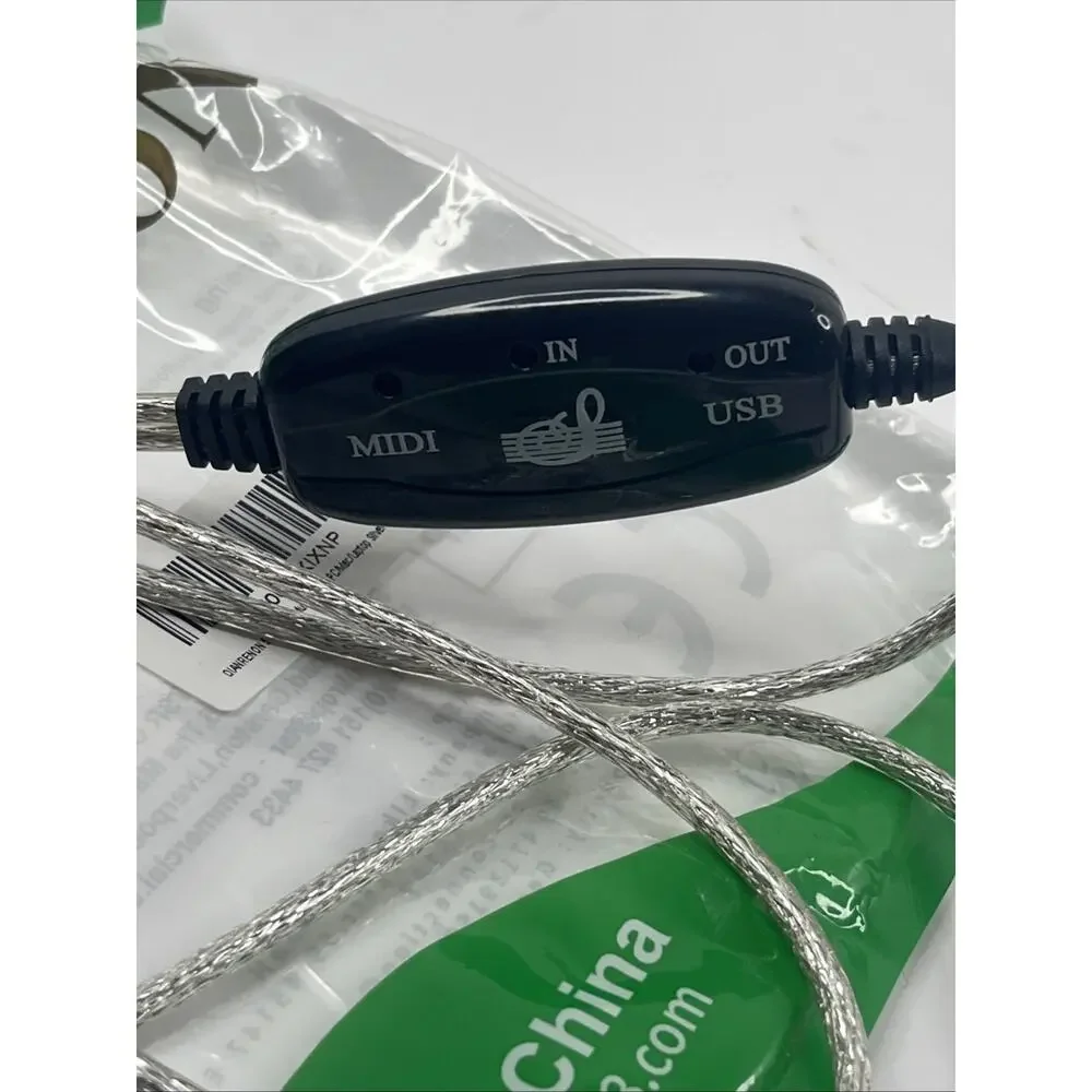 QIANRENON 5 Pin MIDI Music Editing Cable 1 in 1 Out MIDI to USB Adapter Cable fo